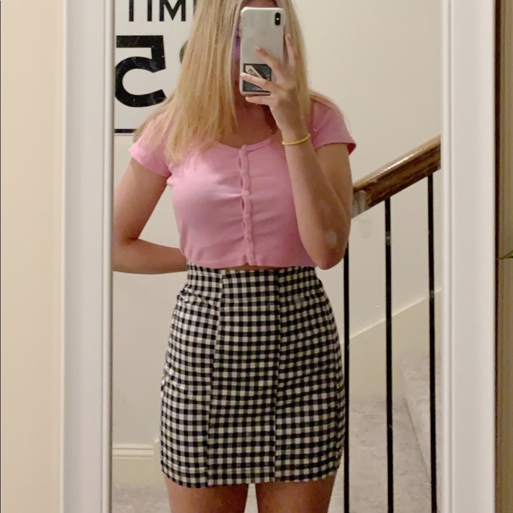 Free People Gingham Skirt